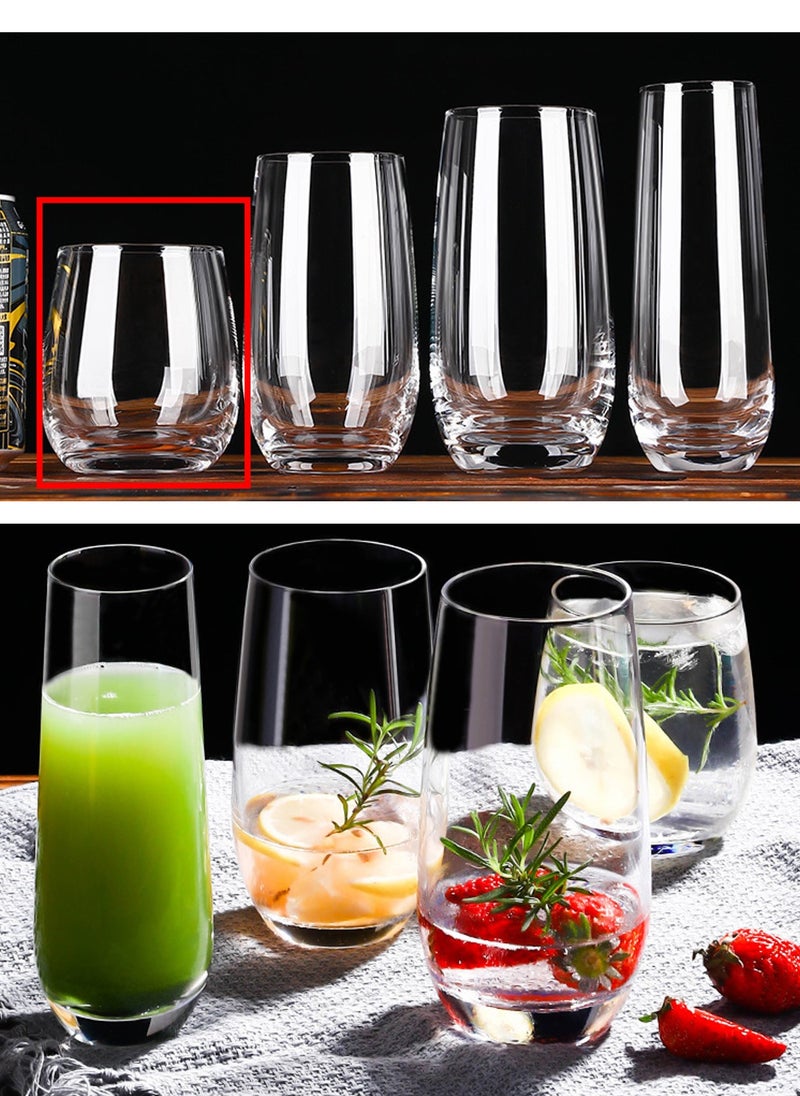 Glass Set, Set Of Six, Egg-Shaped Household And Commercial Cups, Can Be Used For Drinking Water, Coffee, Tea, Juice, Milk, 350ML - Image 3