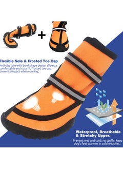 erorex Dog Boots for Medium Large Dogs, Waterproof Winter Dog Shoes with Nonslip Rubber Soles & Reflective Straps, Outdoor Sports Pet Booties High-Ankle Paw Protectors for Walking, Hiking, Running  - Image 3
