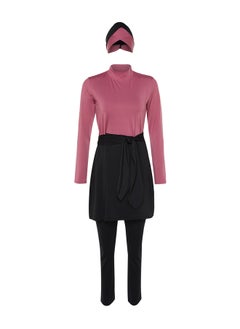 trendyol Pale Pink Color Block Long Sleeve Knitted 4-Piece Swimsuit Set TCTSS22CF0028  - Image 4