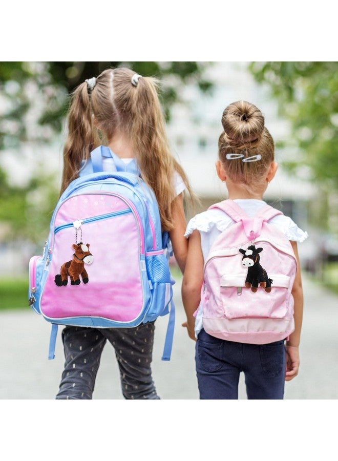 Zomiboo 9 Pack Horse Stuffed Animals Plush Toy Standing Stuffed Horse 4 Inch Mini Plush with Detachable Chain for Animal Theme Party Birthday Decoration Supplies(Vivid Style) - Image 5