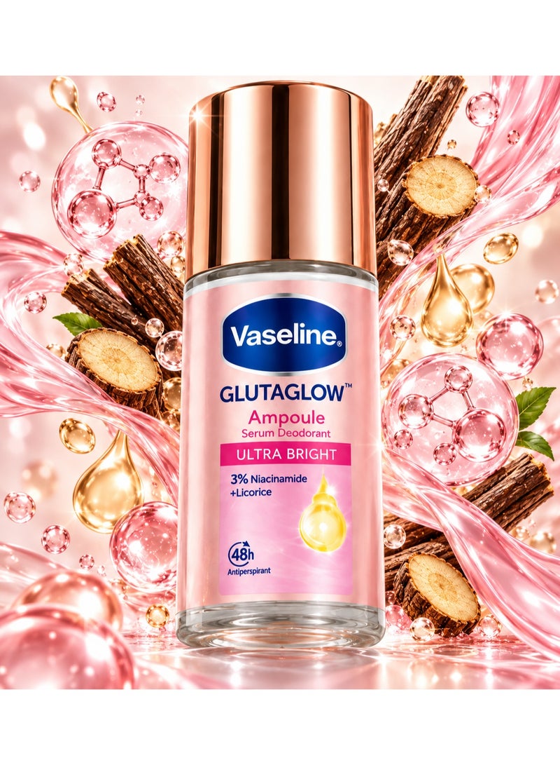 Vaseline GlutaGlow Ampoule Ultra Bright Deodorant Roll-On | Brightening with Niacinamide & Licorice | 48 Hour Sweat Protection - Image 1