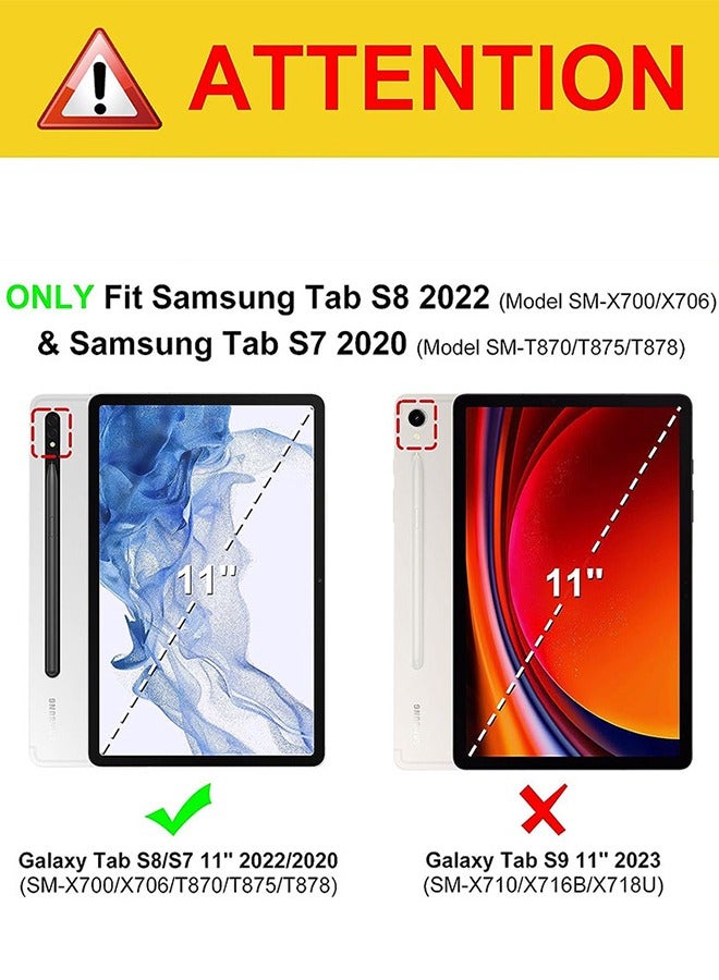 DUNISO Samsung Galaxy Tab S8 / S7 Case 11 Inch Multiple Angle Stand Cover with S Pen Holder Shockproof Case with Stand Auto Wake/Sleep for SM-X700/X706/T870/T875/T876  - Image 5