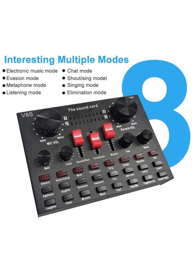 Lixada Multi-functional Live Sound Card BM800 Microphone Set Audio Recording Equipments (Black) - Image 4