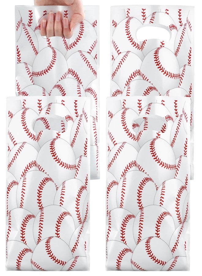peony man 50 PCS Baseball Plastic Gift Bags Baseball Party Favor Bag with Handle Baseballs Treat Candy Bags for Sport Themed Goodie Bag Sports Team Birthday Party Home Candy Cookie Snack Supplies - Image 1