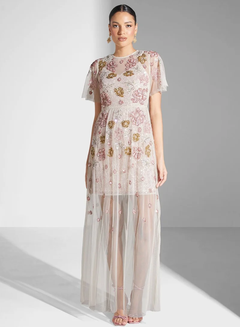 Maya Floral Embellished Dress