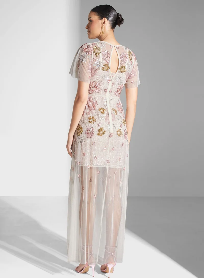 Maya Floral Embellished Dress