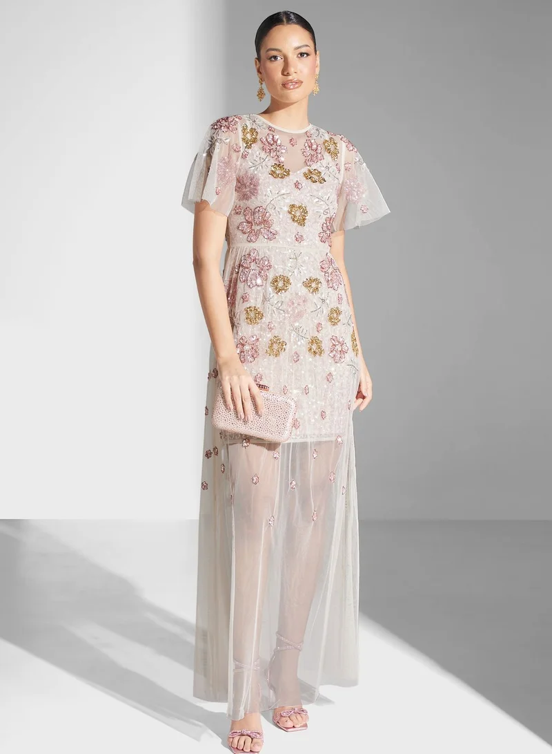 Maya Floral Embellished Dress