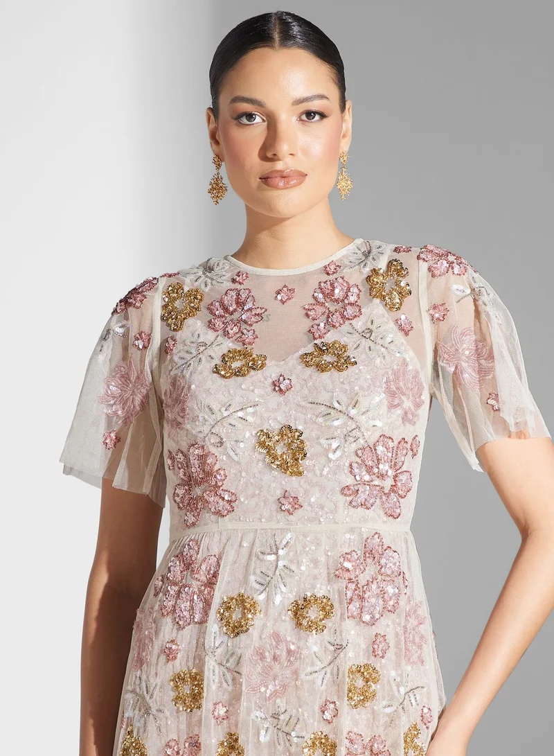 Maya Floral Embellished Dress