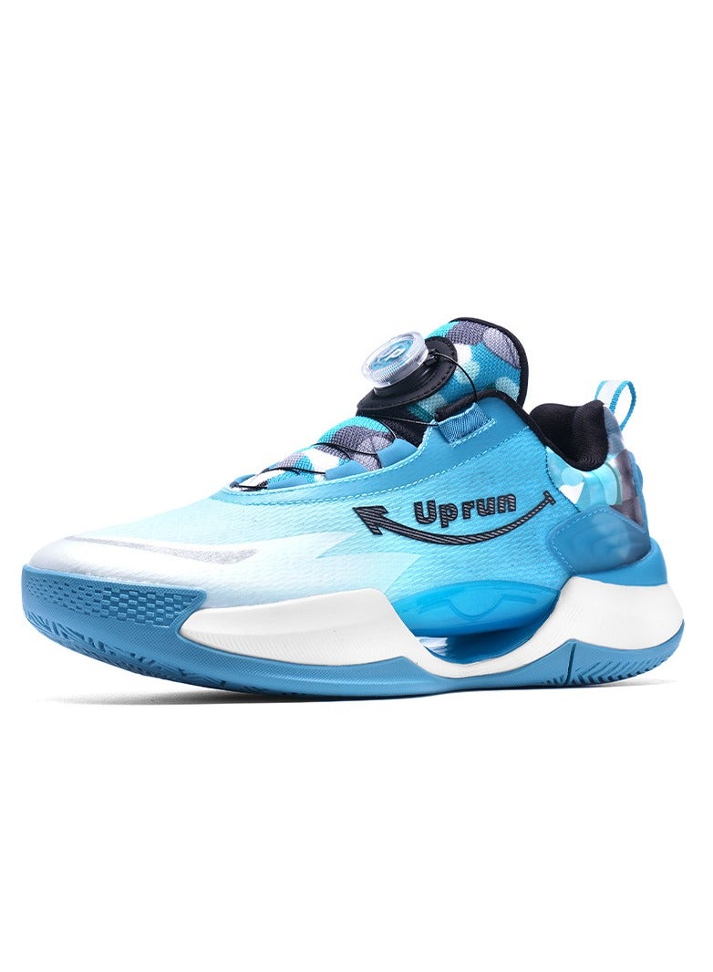 KUYING Hollow Out Shock Absorption Rotating Button Free Tie Up Sneakers 