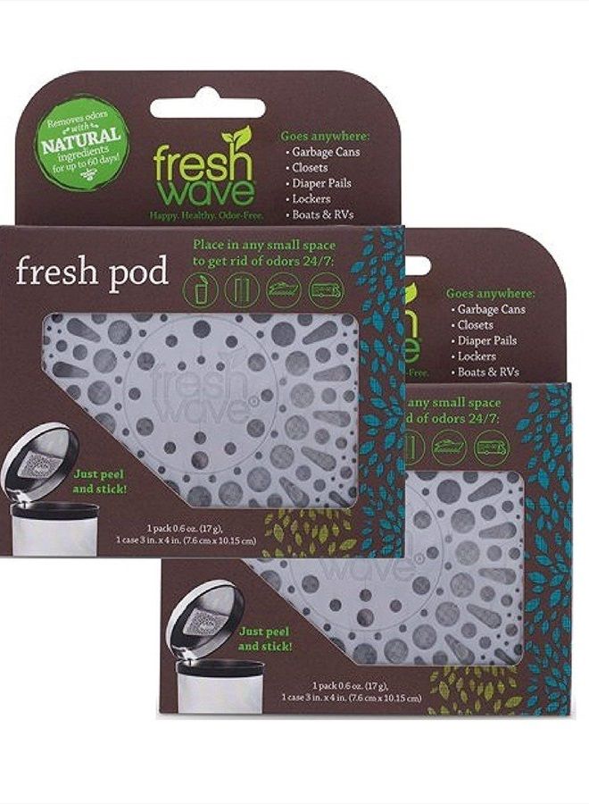 Fresh Wave Odor Removing Fresh Pod | 2 Refillable Fresh Pods & 2 Fresh Wave Packs | Safer Odor Relief | Natural Plant-Based Odor Eliminator for Small Spaces | Garbage Cans, Closets & Lockers - Image 1
