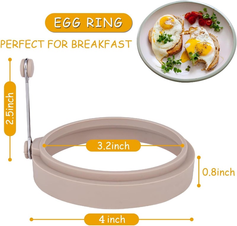 YOLCAR 4-Pack Nordic Silicone Egg Rings, Non-Stick Egg Mold - 4 Inch, Colorful - Image 2