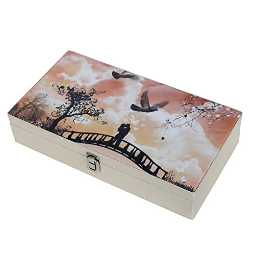 Hard Craft PU Luxury Print on Premium Leather With Exquisite Look Watch Case Storage Collection Wrist Watch Display Box Organizer for Men and Women 12 Slots (Romantic Couple) - Image 1