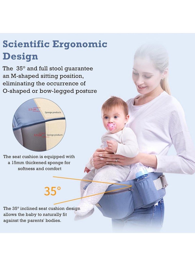 Versatile Infant Carrier with Hip Seat, Ergonomic 15-in-1 Baby Holder, Adjustable for All-Weather, with Sunshade and Wind Protection, Storage Pockets, Ideal for 0-48 Months  - Image 3