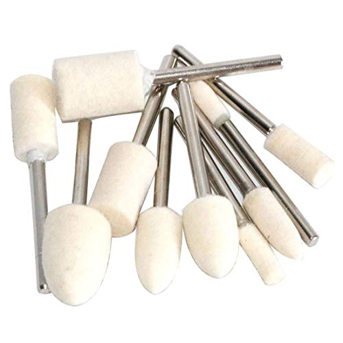 DIY Crafts 6mm 5 Pcs, Bullet-Type Off White Shank Diameter: About 3mm, 10/5 Pcs Wool Felt Mounted Polishing Buffin(6mm 5 Pcs, Bullet-Type Off White Shank Diameter: About 3mm) - Image 4