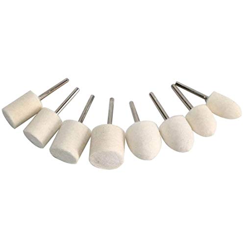 DIY Crafts 6mm 5 Pcs, Bullet-Type Off White Shank Diameter: About 3mm, 10/5 Pcs Wool Felt Mounted Polishing Buffin(6mm 5 Pcs, Bullet-Type Off White Shank Diameter: About 3mm) - Image 5