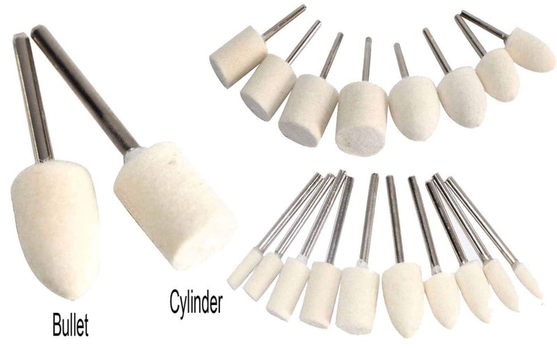 DIY Crafts 6mm 5 Pcs, Bullet-Type Off White Shank Diameter: About 3mm, 10/5 Pcs Wool Felt Mounted Polishing Buffin(6mm 5 Pcs, Bullet-Type Off White Shank Diameter: About 3mm) - Image 3