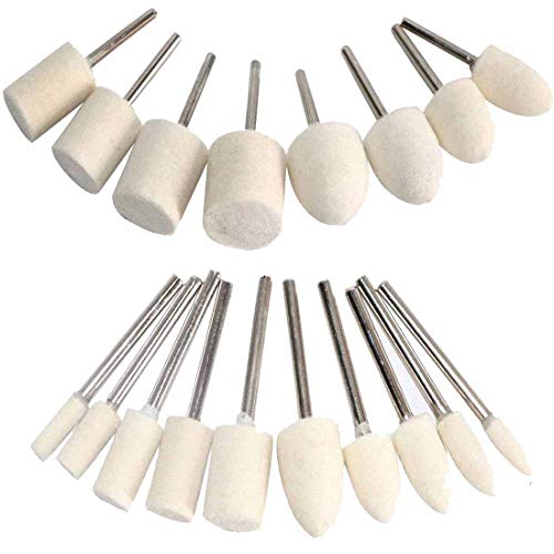 DIY Crafts 6mm 5 Pcs, Bullet-Type Off White Shank Diameter: About 3mm, 10/5 Pcs Wool Felt Mounted Polishing Buffin(6mm 5 Pcs, Bullet-Type Off White Shank Diameter: About 3mm) - Image 1