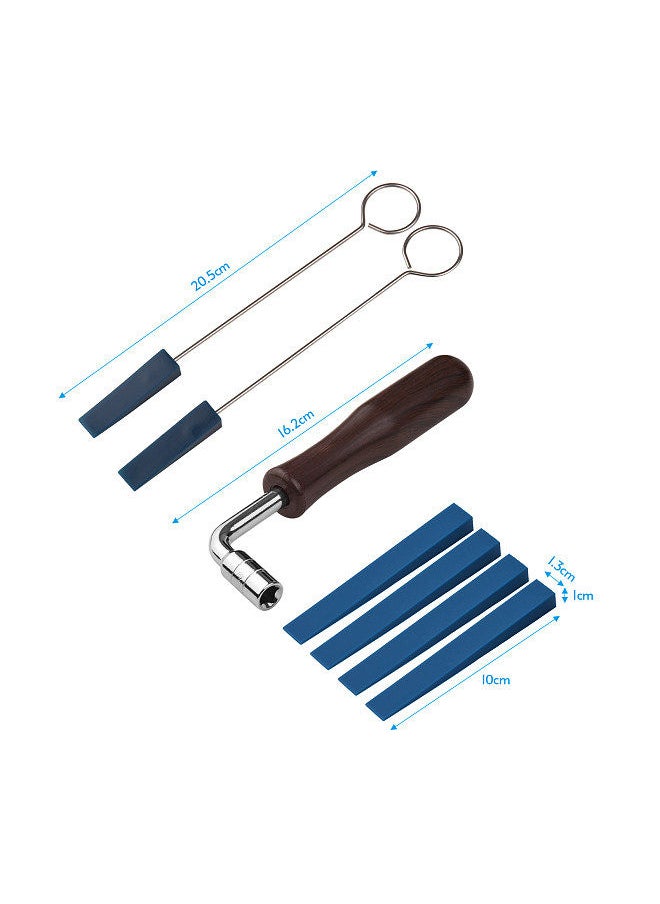Generic - Piano Tuning Tools Professional Piano Tuning Hammer Wrench Lever Tool Kit with Strip Rubber Mutes Felt Balance Rail Punchings Piano Instrument Turning Maintenance Fastening Tool - Image 1