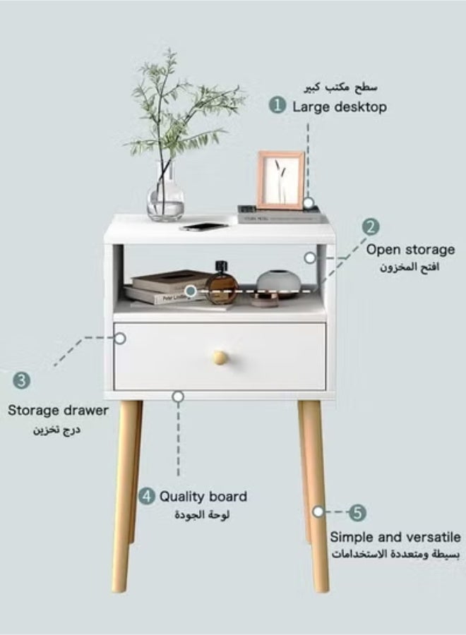 Beauenty 40*30*60cm Nightstand Large-capacity MDF Engineering Board Storage Home Bedside Coffee Table And Nightstand With Drawer - Image 3