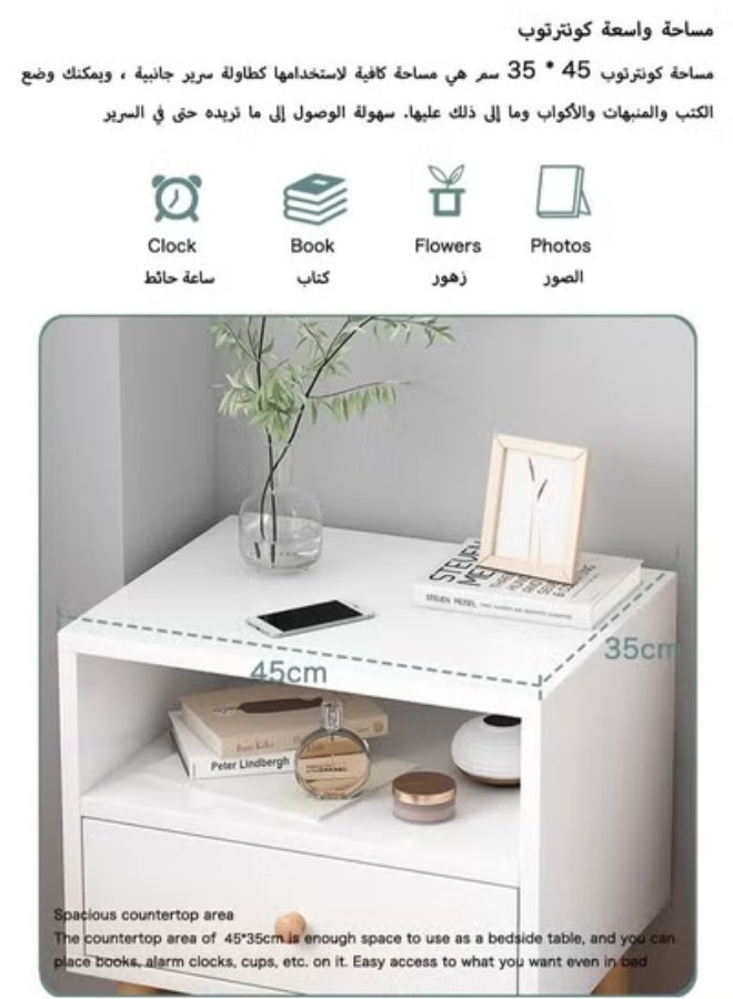 Beauenty 40*30*60cm Nightstand Large-capacity MDF Engineering Board Storage Home Bedside Coffee Table And Nightstand With Drawer - Image 4