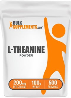 BULKSUPPLEMENTS.COM .com L-Theanine Powder - L-Theanine Supplement, L-Theanine 200mg - Amino Amino Supplement, Pure & Gluten Free, 200mg per Serving, 100g (3.5 oz) (Pack of 1)  - Image 1