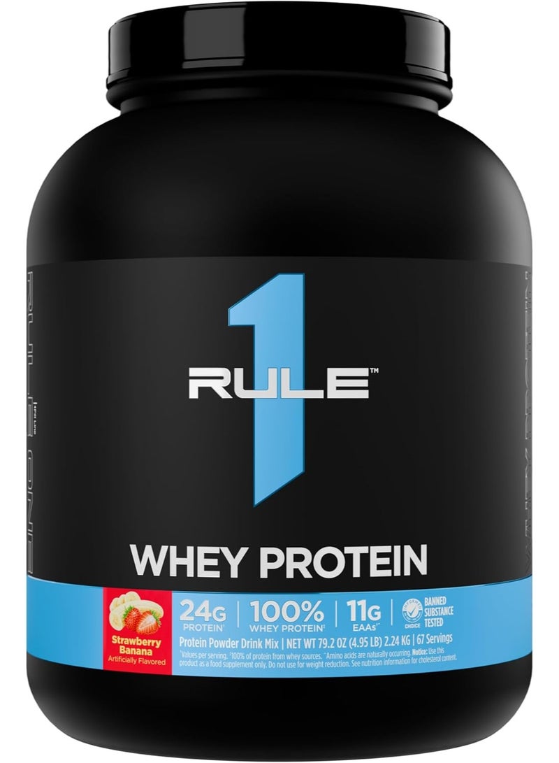 Rule1 Rule 1 100% Whey Blend, Support Muscle Recovery, Muscle Growth, Strawberry Banana, 4.8 lbs - Image 1