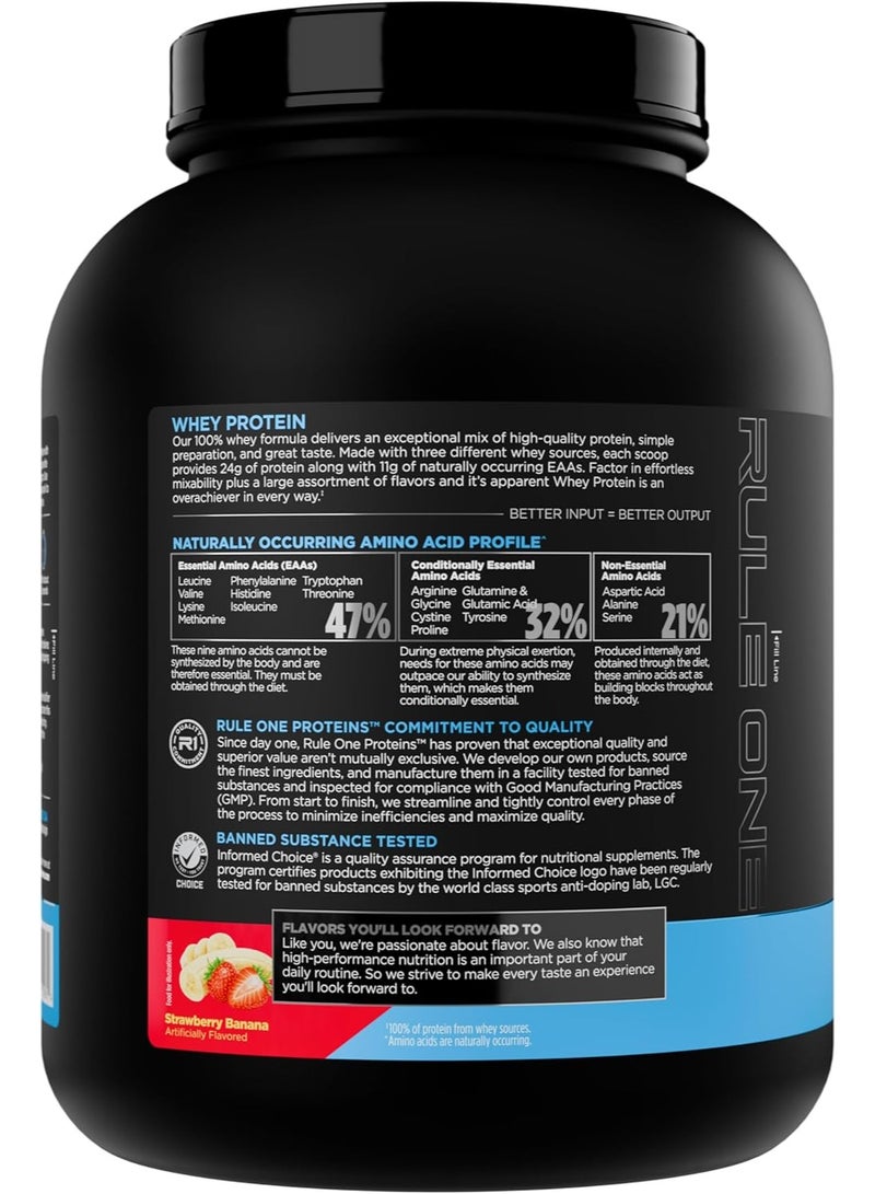 Rule1 Rule 1 100% Whey Blend, Support Muscle Recovery, Muscle Growth, Strawberry Banana, 4.8 lbs - Image 3