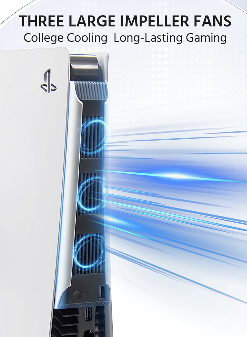 Cooling Fan for Playstation 5, External Efficient Low-Noise System, Compatible with PS 5 Disc and Digital Editions - USB-Powered,High-Performance PS5 Console Accessories - Image 2