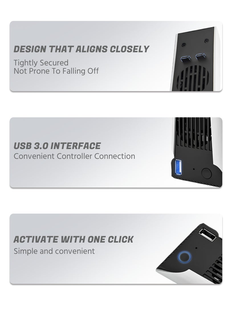 Cooling Fan for Playstation 5, External Efficient Low-Noise System, Compatible with PS 5 Disc and Digital Editions - USB-Powered,High-Performance PS5 Console Accessories - Image 5