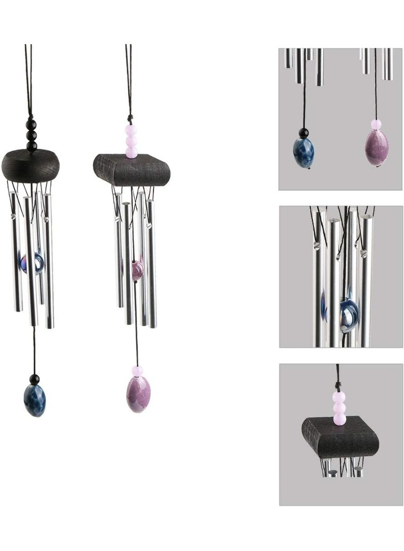 unime Wind Chimes, Creative Design 2 Pack Beautiful Garden Chimes, Portable Metal Wind Chimes for Home Garden Decoration, Small Size - Image 3