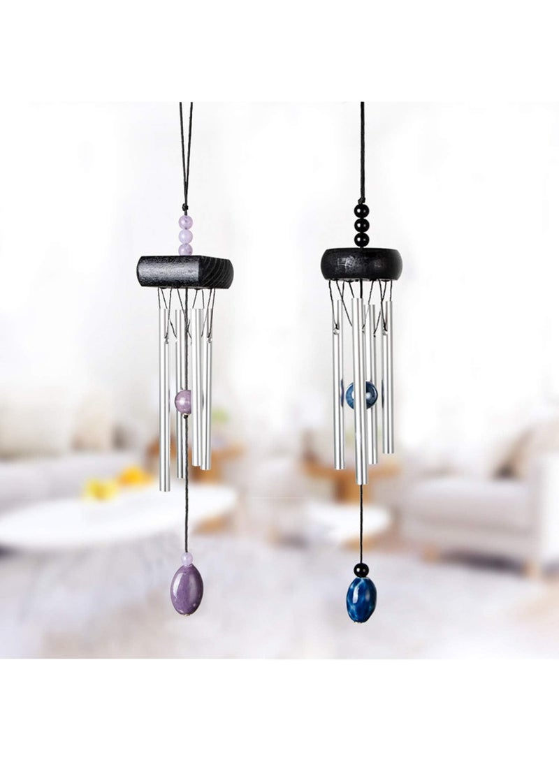 unime Wind Chimes, Creative Design 2 Pack Beautiful Garden Chimes, Portable Metal Wind Chimes for Home Garden Decoration, Small Size - Image 1