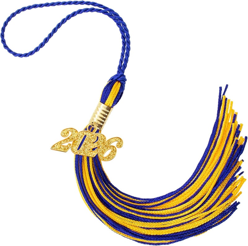 RHOttbiy 2026 Graduation Tassel, 2026 Tassel Graduation, 2026 Tassels for Graduations Cap with 2026 Year Gold Charms for Graduate Cap,Blue Gold Graduations Tassels for Class of 2026 Grad Ceremonies Accessories - Image 1