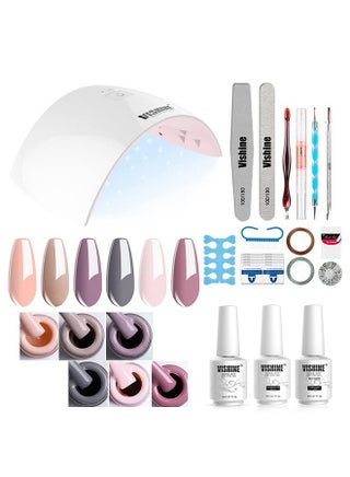 Gel Nail Polish Starter Kit - 6 Colors Gel Polish Set Base Top Coat, 36W LED UV Nail Lamp with Full DIY Gel Manicure Nail Tools by Vishine 8ml #12 - pzsku/ZEA03E10060EA125377E9Z/45/1745928457/9b16db74-0729-4a2f-8268-08e54819025c