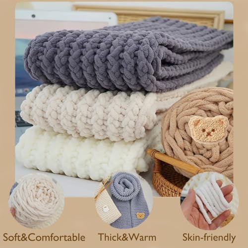 Yarniss Knitting Loom Kits，Knitting Scarf Kits with Gray Yarn - Image 5