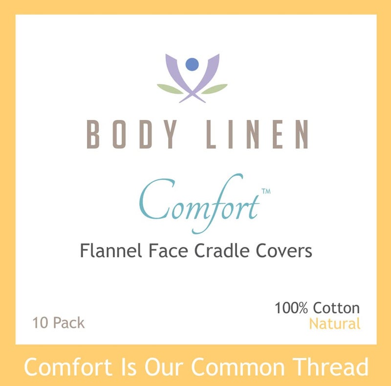 Body Linen 10 Pack Body Linen Comfort Flannel Face Rest Covers for Massage Tables (Natural) - Soft, Durable and Light 100% Cotton Flannel Face Cradle Covers for Professional Use - Image 4