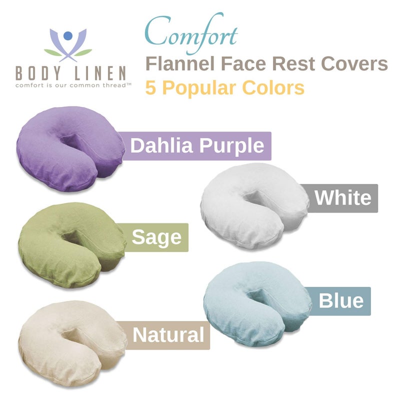 Body Linen 10 Pack Body Linen Comfort Flannel Face Rest Covers for Massage Tables (Natural) - Soft, Durable and Light 100% Cotton Flannel Face Cradle Covers for Professional Use - Image 3