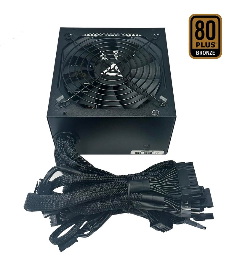 APEVIA مزود طاقة ألعاب Apevia ATX-JP600W Jupiter 600W معتمد 80 بلس برونزي PFC نشط، يدعم وحدات المعالجة المركزية ثنائية/رباعية النواة، SLI/Crossfire/Haswell، ضمان 3 سنوات - Image 4