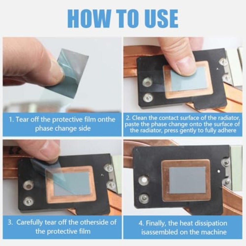 Phase Change Sheet Thermal Conductive PTM7950, 40x80x0.2mm, 8.5W/mK CPU Silicone Grease Thermal Pad for Laptop, GPU, Game Machine 40x80mm - Image 3