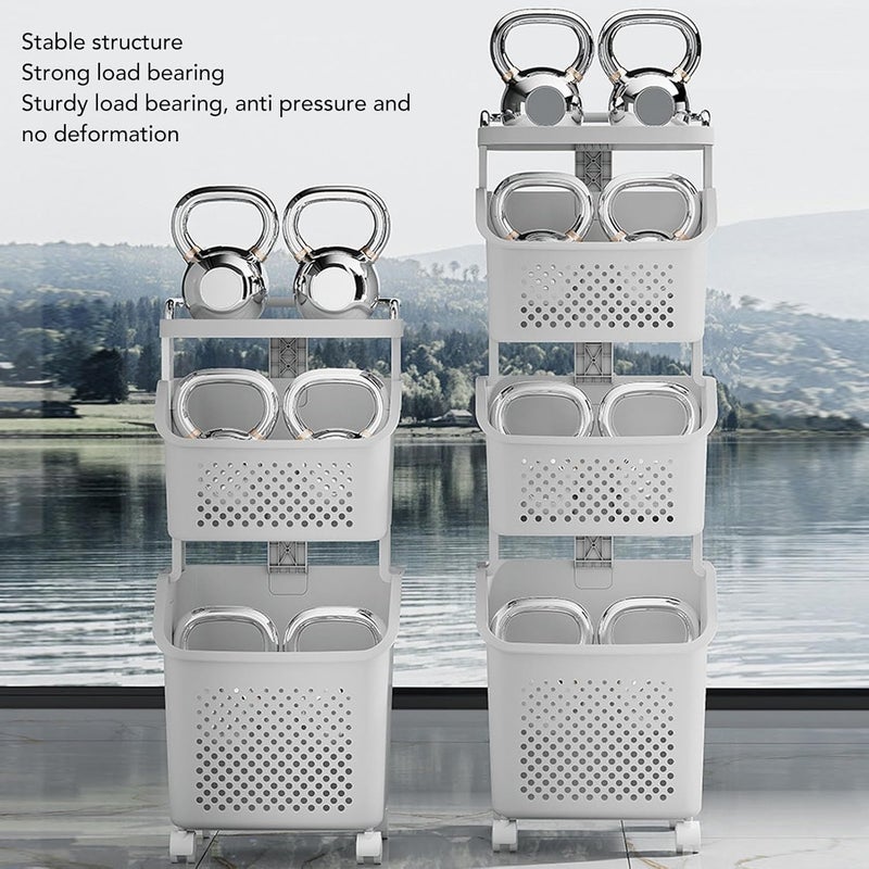 [Top pick for Saudi summer] Rolling Laundry Hamper, PP ABS Stackable Storage Basket with 4 Wheels for Kitchen Bathroom Balcony 34x29cm Mobile Organizer (3 Layer) Worth purchasing Climate adapted upgraded quality Room to room portable Upgraded classic design Trending item Long term use design Market multi-use trusted quality Worldwide simple practical design Widely used in KSA KSA stocked goods Seasonal & permanent compatible Backup reserve local stock Single & bulk storage compatible Riyadh Jeddah Dammam ship Temporary in stock Liquid tight joint General purpose design Practical experience crafted Loved by thousands of buyers Sand resistant Ship within Saudi Arabia Exclusive new launch Continuous warehouse supply Daily wear upgraded resistant material - Image 5