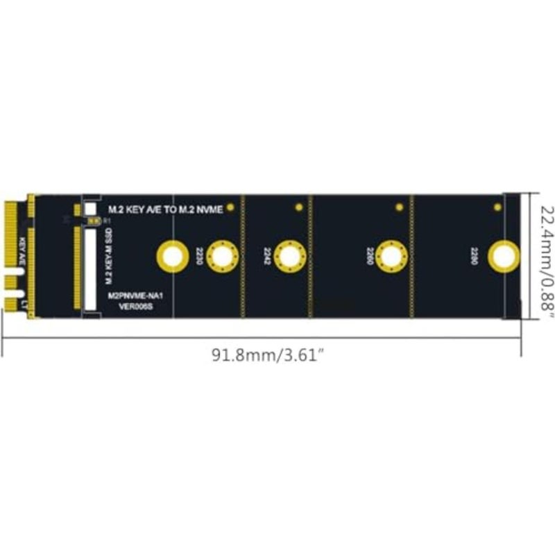 لاسلكي لـ M.2 A/E لفتحة المفاتيح إلى M.2 لـ M لمفتاح WiFi ومحول متوافق مع بلوتوث لـ NVMe PCI لبطاقة Express M.2 Nvme Ssd M2 Key A-E إلى M2 NVME محول بطاقة المحول - Image 2