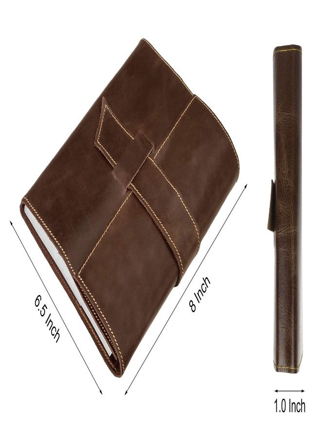 RUSTIC TOWN Leather Journal for Men Writing Notebook Refillable - Leather Bound Daily Notepad for Men Women | Travel Journal | Lined 8 x 6 inches Paper Notebook (Medium) - Image 3