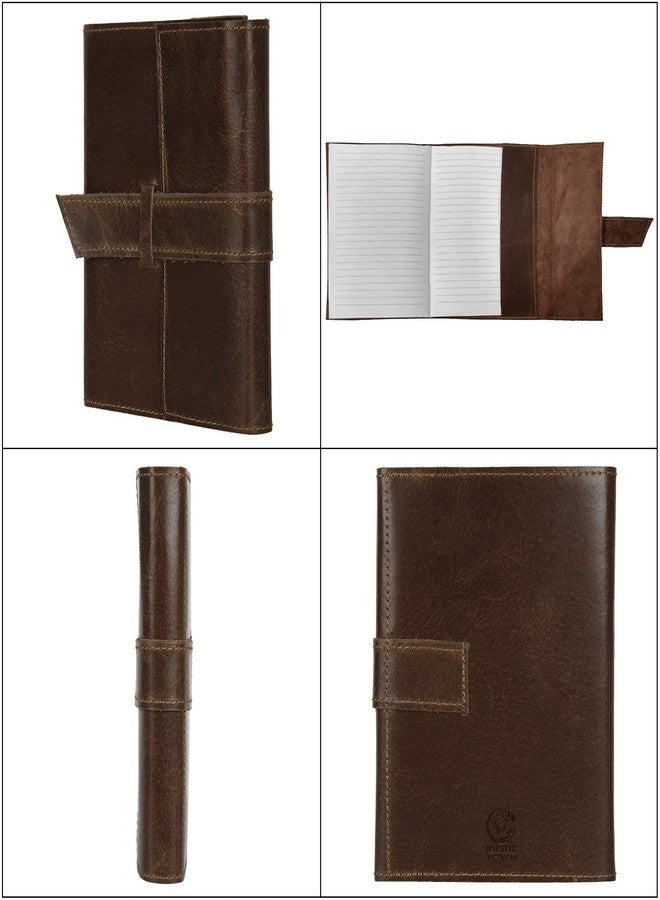 RUSTIC TOWN Leather Journal for Men Writing Notebook Refillable - Leather Bound Daily Notepad for Men Women | Travel Journal | Lined 8 x 6 inches Paper Notebook (Medium) - Image 5