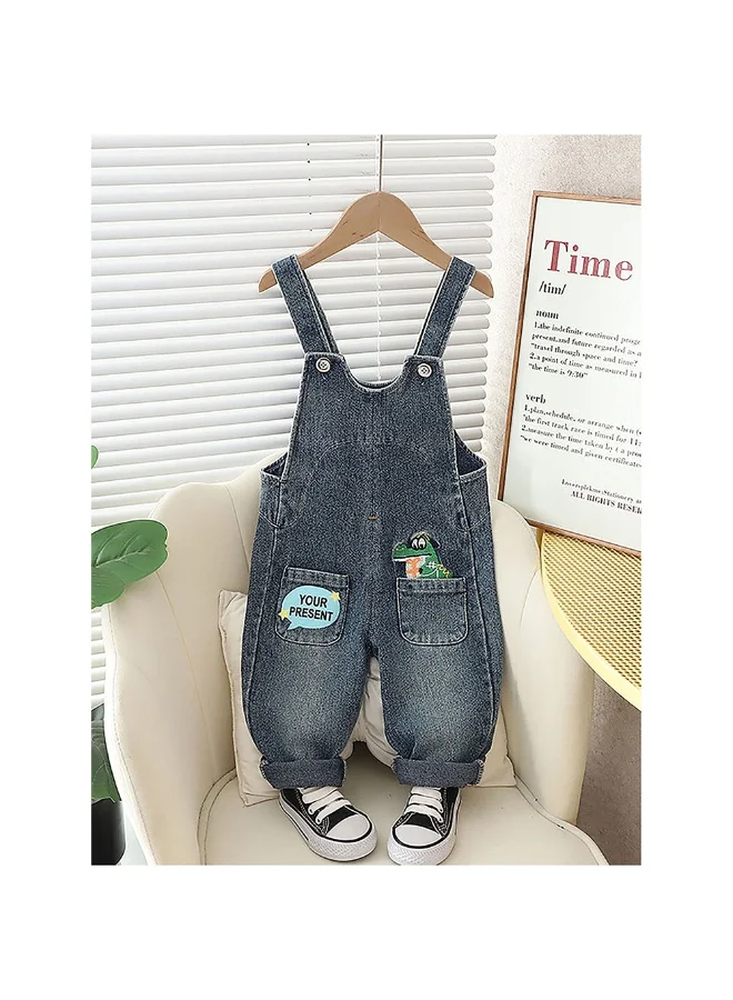 LITTLE SURPRISE BOX Box Denim Alligator Dungary Style 2 pc clothing set for Toddlers/Kids-4-5Y
