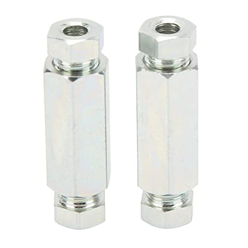 BORDSTRACT Brake Pipe Connectors, 2Pcs/Set Brake Pipe Joiners 3/8in Inline Female + Male Nuts Replacement for British USA Cars Repairing Extending Original Pipework - Image 1