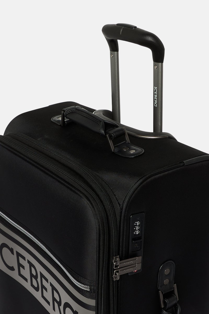 ICEBERG 24 Inch Brand Logo Spinner Luggage Luggage, Black - Image 4