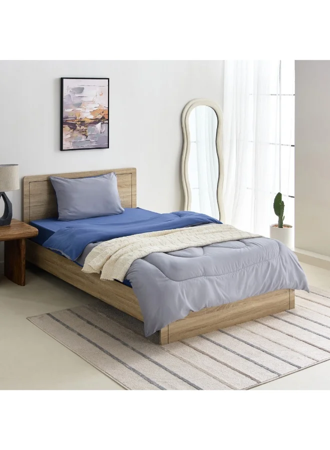 Home Box Derby 2-Piece Reversible Microfiber Twin Comforter Set 160 X 220 Cm