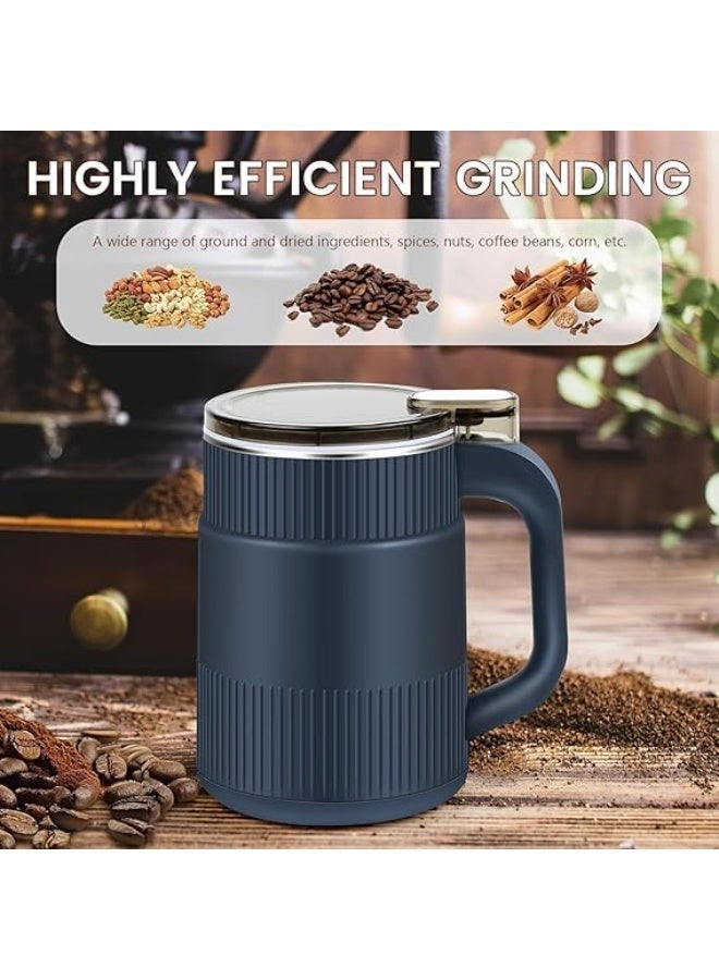مطحنة حبوب قهوة و توابل كهربائية متعددة الوظائف، مطحنة قهوة مع سكين ضرب من الفولاذ المقاوم للصدأ وغطاء شفاف، سعة 600 مل لحبوب القهوة والمكسرات والتوابل والحبوب والأعشاب - Image 2