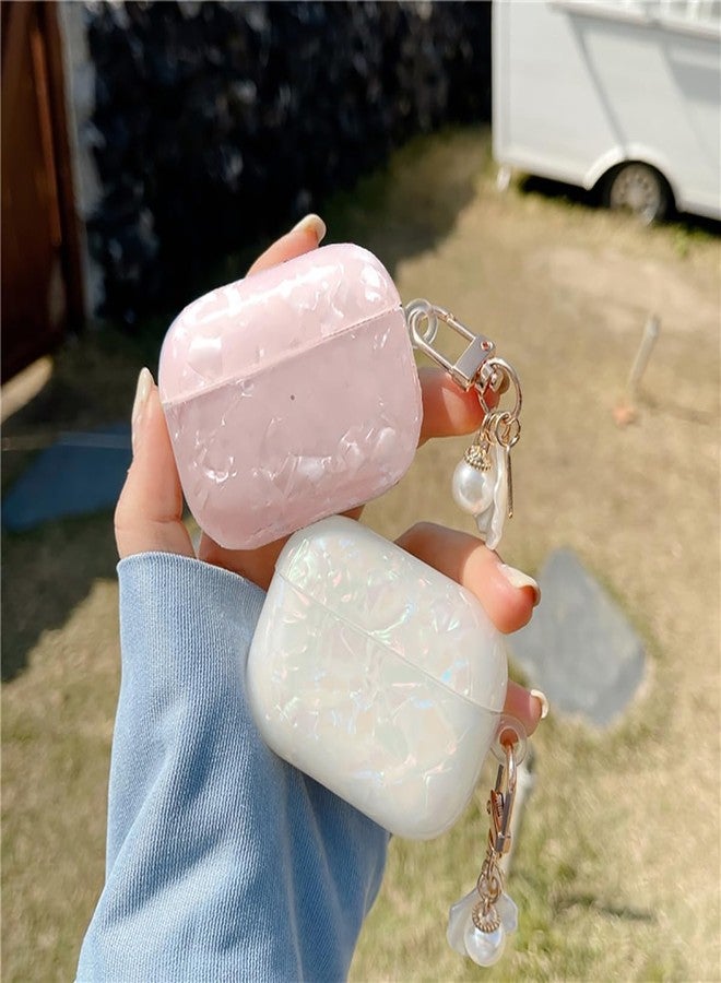 OTOPO Cute Case for Airpods Pro/Pro 2 Gen Cover Girl Women with Cleaner Pen, Shell Pattern Airpods iPod Pro 2nd/1st Generation Cover Protective Skin with Luxury Pearl Keychain 2023/2022/2019, Colorful - Image 4