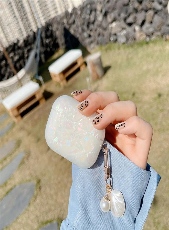 OTOPO Cute Case for Airpods Pro/Pro 2 Gen Cover Girl Women with Cleaner Pen, Shell Pattern Airpods iPod Pro 2nd/1st Generation Cover Protective Skin with Luxury Pearl Keychain 2023/2022/2019, Colorful - Image 2