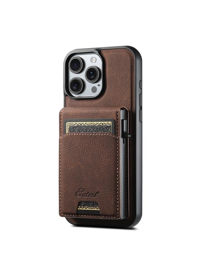 Suteni Case For iPhone 16 Pro H19 Litchi Grain 2-in-1 MagSafe Removable Card Box Back Phone Case - Image 1